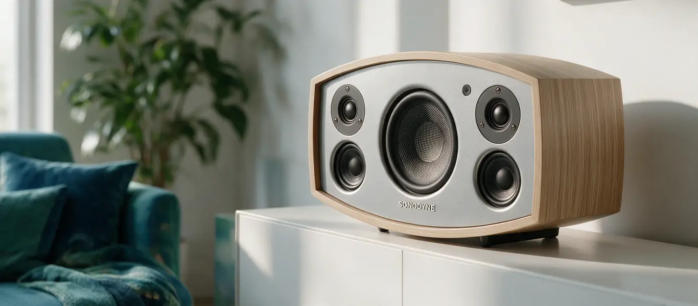 Malhar G2 speaker in a sunlit room