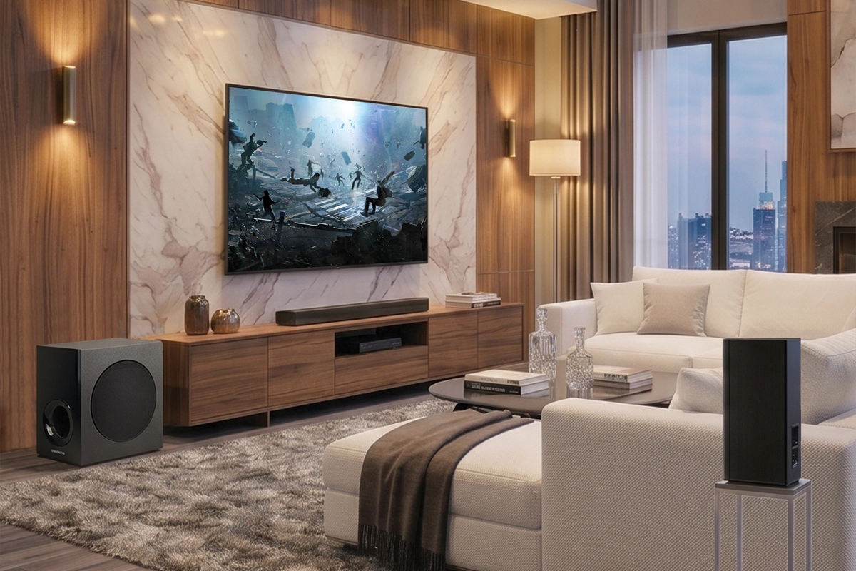 Shallow Profile Bar & Slim Wireless Subwoofer